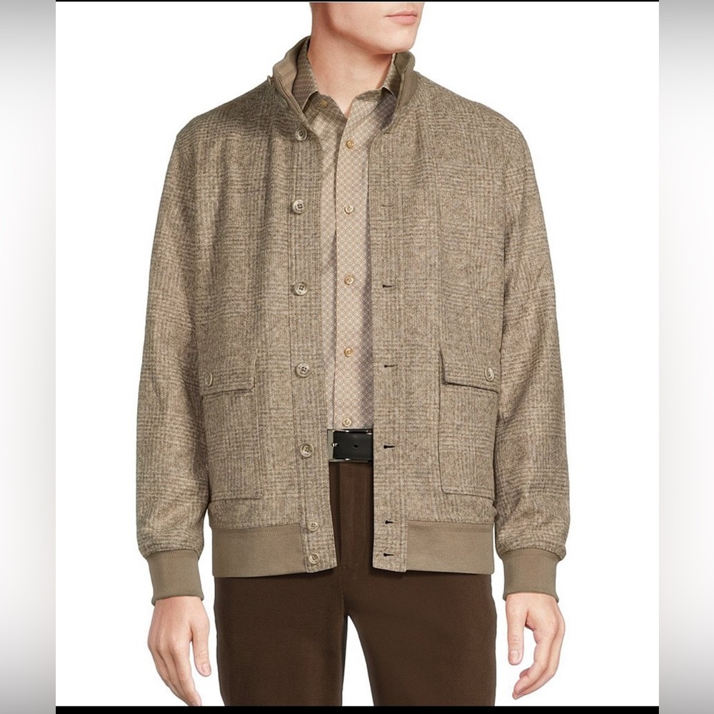 Daniel Cremieux Signature Mount Lussari Plaid Bomber Jacket Size L NWT